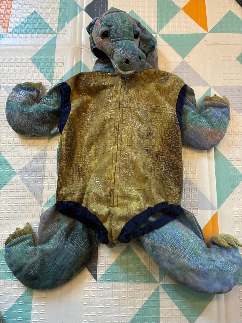 Children's Reptile Costume - Green/Olive Hooded Outfit